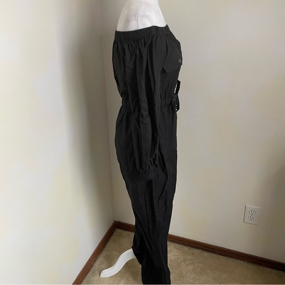 NWT Anthropologie Mare Mare Black Off-the-Shoulder Belted Jumpsuit Size S - Picture 7 of 12